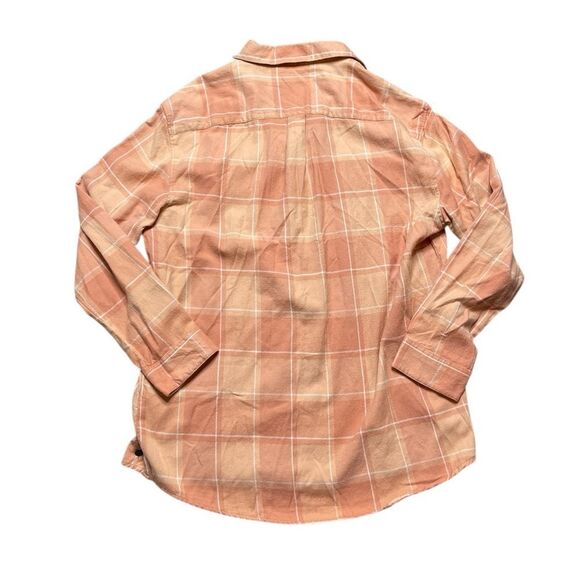 NWT ROXY Turn It Up Check Button Down Shirt Orange White Size Large - Picture 4 of 10